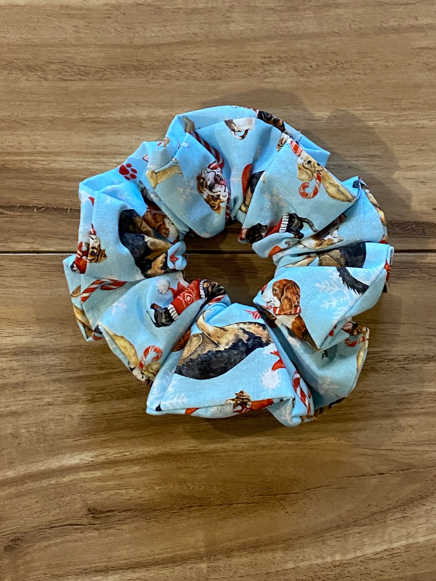 Its a doggy Christmas scrunchie cotton