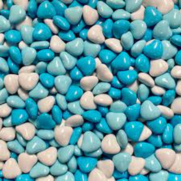 Candy Coated Chocolate hearts Blue