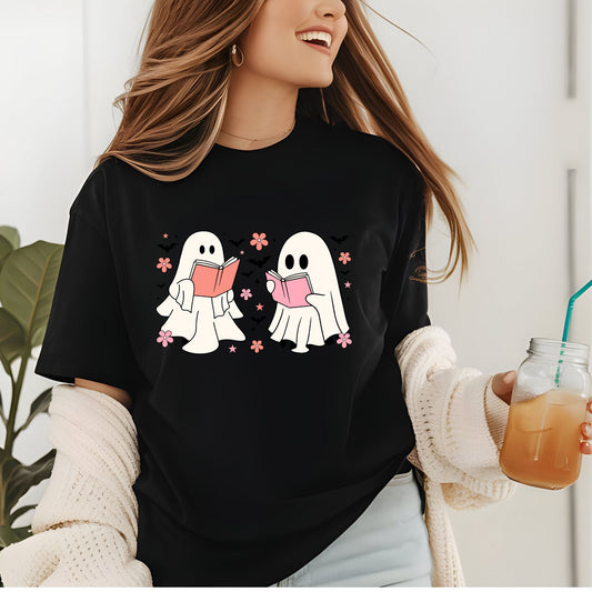 Halloween cute ghosts reading unisex tshirt/hoodie