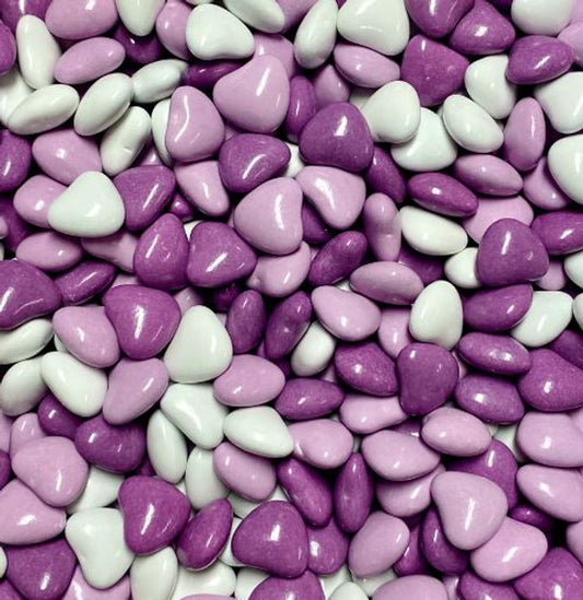 Candy Coated Chocolate Hearts Purple