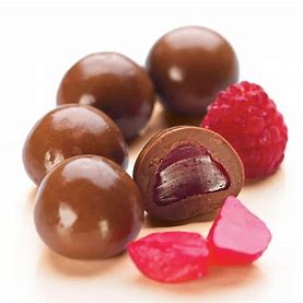 Chocolate coated raspberries