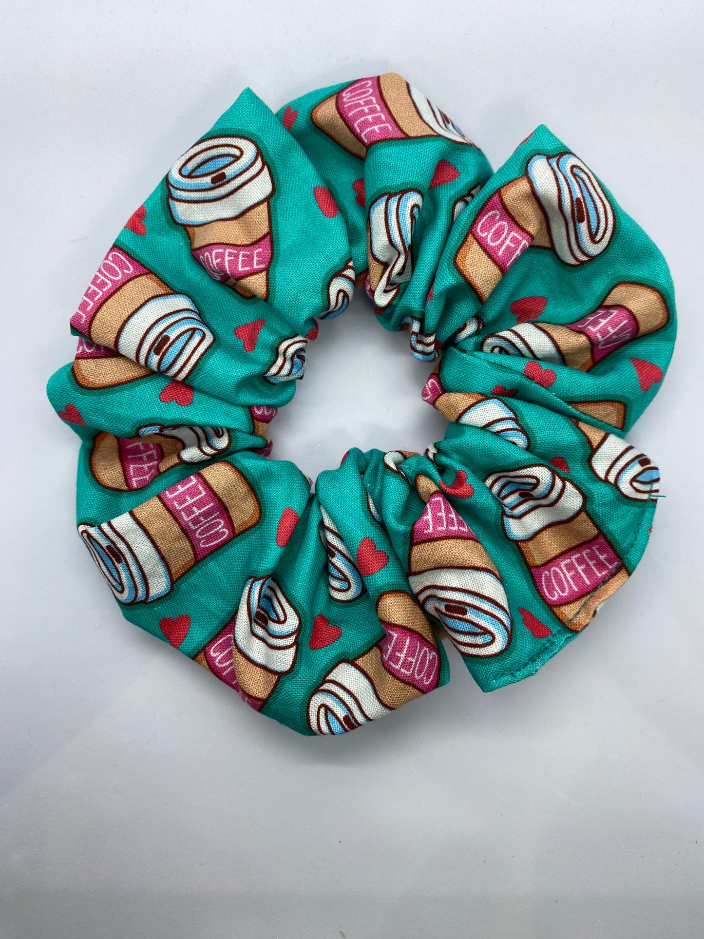 Kingfisher green coffee scrunchie