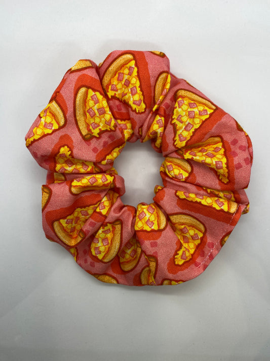 Pink and orange pizza scrunchie cotton